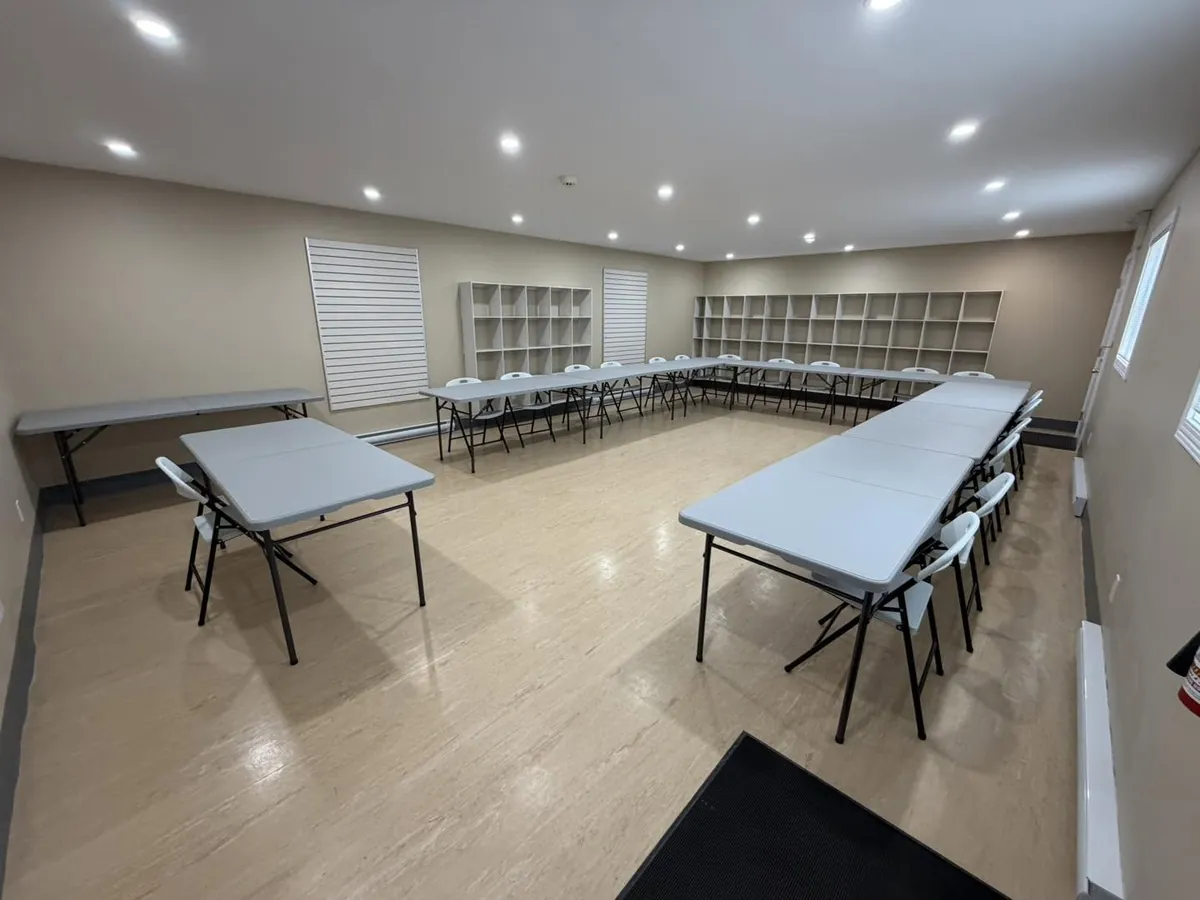 Northern Strategies training room with tables and chairs